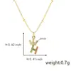 Set de Collares con Colgante de 26 Letras Inglesas Zirconia Letra Collar Nicho Femenino Versátil Cobre Micro Incrustación Moda Collar de Letra