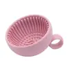Limpiador de Brochas de Maquillaje de Silicona Más Vendido Transfronterizo, Herramienta de Belleza de Aspecto Elegante, Artefacto Limpiador de Esponja de Maquillaje con Cojín de Aire, Tazón Exfoliante