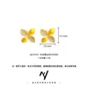 Set de Lirio Dorado Arena Estilo de Lujo Ligero Gama Alta Collar Anillo Pendientes Flor de Cuatro Hojas Punto de Hada Diamante para Mujer Venta al por Mayor