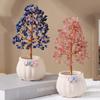 Grava de Cristal Natural Base de Maceta de Cerámica Árbol de Cristal Adornos de Regalo de Apertura Árbol de la Fortuna para Escritorio de Hogar Oficina
