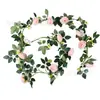 Cipó de flor artificial, guirlanda de rosas, decoração de interior para casamento, tiras de flor de peônia enroladas em tubo, teto de flor artificial, cipó de flor falso