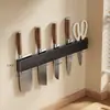 Soporte para cuchillos de cocina Estante de almacenamiento Acero al carbono Sin perforaciones Soporte de pared para cuchillos Estante de almacenamiento Soporte para cuchillos Estante para cuchillos de cocina doméstico