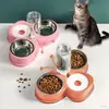 Tigela para Gato, Tigela de Água e Comida, Tigela Duas em Uma em Formato de Borboleta, Suprimentos para Pets, Gato e Animal de Estimação Bebendo Água e Comendo Tudo em Um