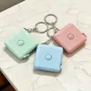 Chaveiro Quadrado Estilo Escandinavo Mini Trena para Casa Estudantes para Carregar Régua Metro para Medir Medidas e Régua para Roupas