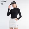 PGM golfe feminino outono e inverno camiseta de manga comprida roupa zíper invisível frontal tecido de veludo Roupas esportivas femininas