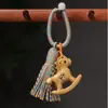 Llavero de Caballo de Madera para Hacer Tú Mismo Cadena para Teléfono Colgante de Caballo Tallado en Madera Año del Caballo Colgante del Zodiaco Caballo Colgante para Bolsa Venta al por Mayor Dropshipping