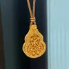Colar Pingente Vintager Medieval Vazado Filigrana Ponto Diamante Cabacinha Feminino Tampa Aberta Portátil Amuleto Buda Corrente de Suéter