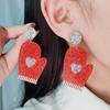 Nuevos pendientes acrílicos de San Valentín, pendientes vintage con estampado de leopardo, semicírculos, guantes de amor, pendientes sencillos para mujer