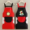 Delantal Casero Impermeable y a Prueba de Aceite para Mujer Verano Delgado Cocina Restaurante Ropa de Trabajo Lindo Estilo Extranjero Delantal de Trabajo Estampado