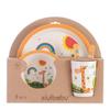Vajilla infantil creativa de fibra de bambú juego de regalo de 5 piezas jardín de infancia bebé caricatura rejilla tazón plato hondo