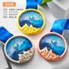 Medallas de Cristal Personalizadas para Eventos de Baloncesto, Bádminton y Carrera; Medallas de Metal con Estrella de Cinco Puntas, Premios Conmemorativos Chapados en Oro, Lámina de Oro