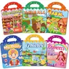 Pegatinas de Gel Transfronterizas 6 Pegatinas de Escena para Libro Silencioso DIY Diversión Manual de Niños 3-6 Años Regalos para Niños