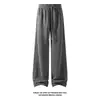 Pantalones de chándal holgados, de pierna recta, con cordón, con cinta de algodón y remaches, unisex, nuevo estilo primavera/otoño