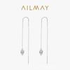 Pendientes largos con borlas y diamantes de imitación en forma de gota de plata de ley 925, diseño femenino de nicho, pendientes versátiles de temperamento.