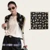 Bufanda Cuadrada de Seda con Borlas a Cuadros de Melaleuca Estilo Coreano Atmósfera Decoración Diaria para el Cuello Bufanda Versátil Chal Pequeño para Mujer