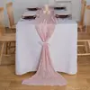 Passadeira de Mesa Franzida em Chiffon de Bali Estilo Europeu Toalha de Mesa Trançada Decoração de Festa de Casamento Passadeira de Mesa Estilo Boêmio