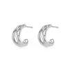 Moda Europea y Americana Popular Sencillos de Doble Capa con Forma de C Diseño de Nicho Pendientes Estilo Francés Pendientes Exquisitos Pendientes de Gama Alta