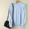 Suéter de vison com gola semi-alta para outono e inverno, pulôver feminino folgado tamanho grande, malha base de cashmere, suéter, uma geração de pelo