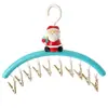 Tendedero multi-clip de Papá Noel para uso doméstico, adecuado para calcetines y ropa interior, herramienta multifuncional pequeña de almacenamiento de ropa