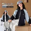 Abrigo de Niña Otoño 2026 Nuevo Estilo Coreano Chaqueta Cardigan de Bloques de Color con Cuello Alto para Niña Top de Otoño para Niños