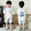 Camiseta de Segunda Pele para Meninos, Camiseta Estilosa de Algodão Puro com Manga Curta para Crianças, Novo Modelo Verão 2026, Top da Moda para Meninos Pequenos