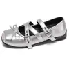 Zapatos planos retro estilo francés con diseño que aumenta la altura, nueva colección primavera/otoño 2026, con un lazo y adecuados para combinar con vestidos, bailarinas y zapatos de cuero antideslizantes