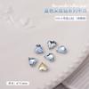 Adornos de Diamantes para Arte de Uñas, Elegantes Adornos de Diamantes Grandes de Cristal Azul, Diamantes Corazón de Durazno Torcidos Fondo Puntiagudo, Coloridos Accesorios de Arte de Uñas de Diamantes Apilados con Formas Especiales