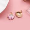 Accesorios de aleación para goteo de aceite, Joyería de moda de verano, Colgantes de concha de imitación de gradiente colorido, Accesorios para ropa, Colgantes para manualidades