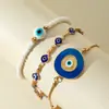 Pulseira Personalizada Estilo Boêmio Transfronteiriça Olho do Diabo Design Conjunto de Pulseiras Olho com Gotejamento de Óleo Cravejado com Diamantes para Mulheres
