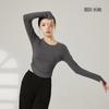 Traje de entrenamiento de danza clásica, otoño e invierno, nuevo, manga larga, cuello redondo, traje de entrenamiento corporal de danza moderna china.