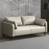 Sofá Pequeno para Apartamento Pequeno em Tecido Tecnológico Estilo Italiano Sem Lavagem, Sofá de Couro Simples para Aluguel de Sala de Estar, Sofá Pequeno de Dois e Três Lugares