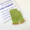 Corea del Sur Guantes de Punto Pequeños de Frijol de Azúcar para Mujer Invierno Lana Engrosada Pantalla Táctil Dedos Expuestos Guantes Cálidos para Dedos de Montar al Aire Libre