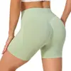 Shorts Aliexpress Transfronteiriços Tk Europeus e Americanos Calças de Yoga de Cintura Alta Femininas Pêssego Manga Curta Esportes Fitness Secagem Rápida Levanta Bumbum