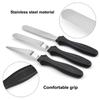 Espátula para Mantequilla de Acero Inoxidable Juego de Tres Piezas Espátula de Acero Inoxidable para Decoración de Pasteles Cuchillo para Besos Cuchillo Plano