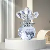 Flores de Cristal Creativas Siete Rosas Adorno de Escritorio Regalo de Festival para Amigos Maestros Adorno Flores de Cristal