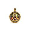 Xizang 1.5cm Acero Inoxidable Mini Pequeño Thangka Cinco Ye Huang Caishen Cinco Caminos Caishen Thangka Colgante Caja Gawu
