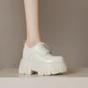 Mocasines de 8CM para aumentar la altura, suela gruesa, ultraligeros, zapatos pequeños de cuero, zapatos individuales de cuero genuino, estilo británico, plataforma, zapatos de mujer