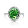 Anillo de Paraiba con Gema de Color Brillante Huevo de Paloma Corte Flor de Hielo para Mujer Diamante de Alto Carbono Paraiba Venta en Vivo Dropshipping