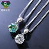 Collar con Colgante de Moissanita Clásico de 6 Garras Venta al por Mayor Plata S925 Chapado en Platino Cadena para Clavícula Imitación de Diamante para Mujer
