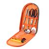 Juego Portátil de Utensilios de Cocina para Exteriores, Bolsa de Almacenamiento de Utensilios de Cocina para Viajes en Coche, Tabla de Cortar y Juego de Cuchillos, Juego Portátil de 7 Piezas para Acampar