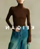 Etiqueta Negra/Italia L * P y Consaini Lana Peinada Cachemir 18 Agujas Agujero Continuo Cuello Doble Base de Tejido