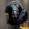 Camiseta de Verano 2025 Estilo Japonés de Manga Corta para Hombre Holgada Marca de Moda Ins Manga Corta Talla Extra Más Gordo Extensor Camiseta Tendencia