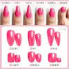 Uñas de los pies puntiagudas largas con forma de almendra, uñas cuadradas de longitud media, uñas redondas cortas, uñas con diseño de rayas nude, uñas postizas de color sólido de alta saturación, uñas a presión