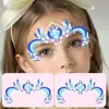 Adesivos Fofos Pintados na Testa da Princesa Elsa para Apresentação Florzinha Jardim de Infância Crianças