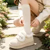Botas de nieve retro de suela gruesa para mujer, nuevo modelo 2026, forradas de felpa de invierno, engrosadas, sin cordones de caña baja, zapatos de algodón que aumentan la altura para mujer