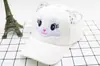 Espelho cruzado Comércio Exterior Chapéu infantil atacado Boné com aba fofo de desenho animado de orelhas de gato para primavera e verão, proteção solar, boné de beisebol