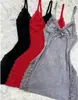 Camisola Sexy de Alça Estilo Novo Transfronteiriço, Roupa de Casa Pura e Confortável, Pijama Sexy com Fenda Feminino, Estilo Quente Tentação, Costas Nuas