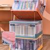Caixa de armazenamento dobrável para livros mais vendida na fábrica, caixa de armazenamento transparente para uso doméstico com rodinhas, caixa para livros