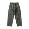 Otoño e Invierno Engrosado Resistente al Desgaste y Duradero Estilo Americano Retro Algodón Lavado Pesado Suelto Talla Extra Pantalones Casuales Rectos para Hombre