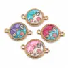 Pendente de flor redonda com óleo gota DIY colar pulseira berloque acessórios de joia vendas diretas de fábrica pode misturar lote transfronteiriço